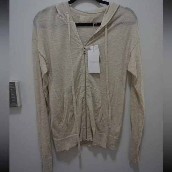 ZADIG & VOLTAIRE Sixtine Zip-Front Hooded Cashmere Sweatshirt Skull Small - Picture 2 of 12